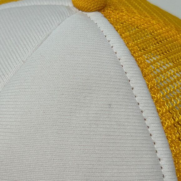 Vintage KW Pipeline Inc Patch Trucker Hat Baseball Cap 80s Backhoe Mesh Yellow - Picture 6 of 10